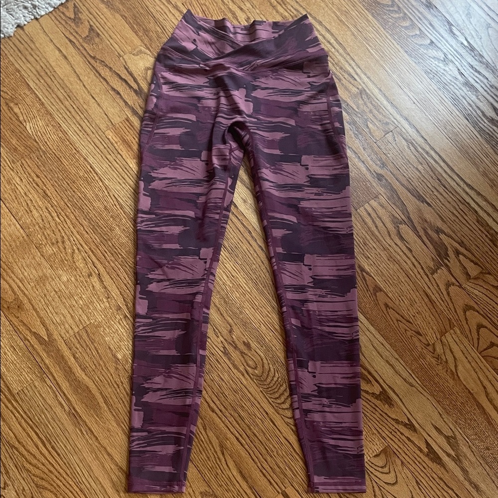 ALPHALETE Surface Power Purple Graphic Crossover Leggings Small - Picture 2 of 6